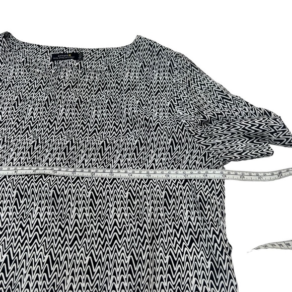 Kate Spade Saturday Zig Zag Black And White Silk Blouse Size S - Picture 7 of 9